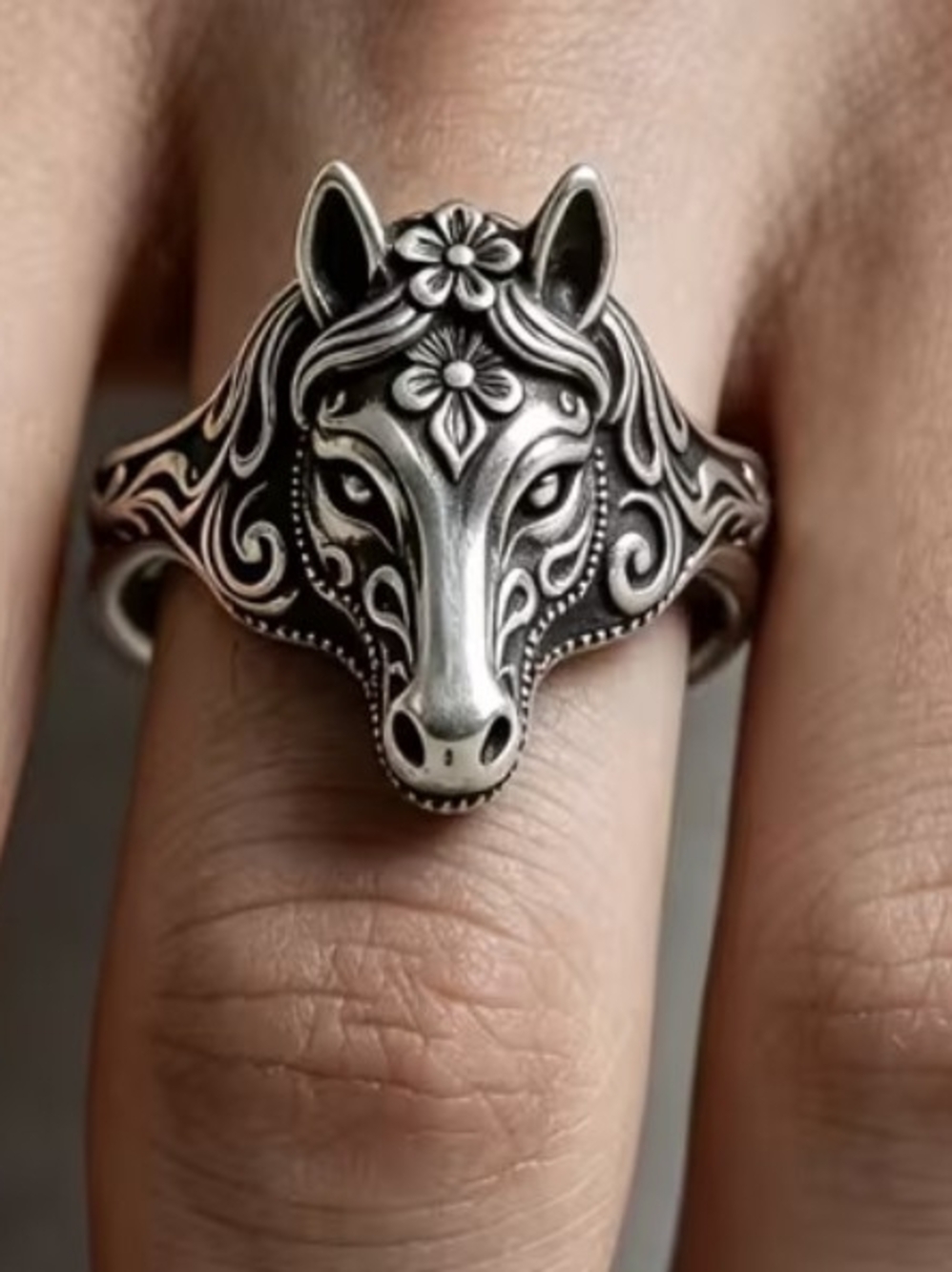 Horse Head Statement Ring